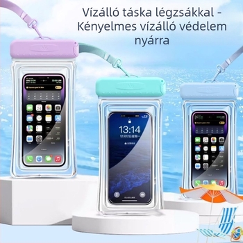 TPU-ból készült vízálló telefontáska, átlátszó és érintőképernyő-kompatibilis, merüléshez, strandhoz és szabadtéri kempingezéshez