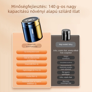 Autóillatosító dísz, cilindrikus PVC egység, Jasmine illat, fűszeres fa jegyek, 50–100 ml, illat időtartama 61–90 nap