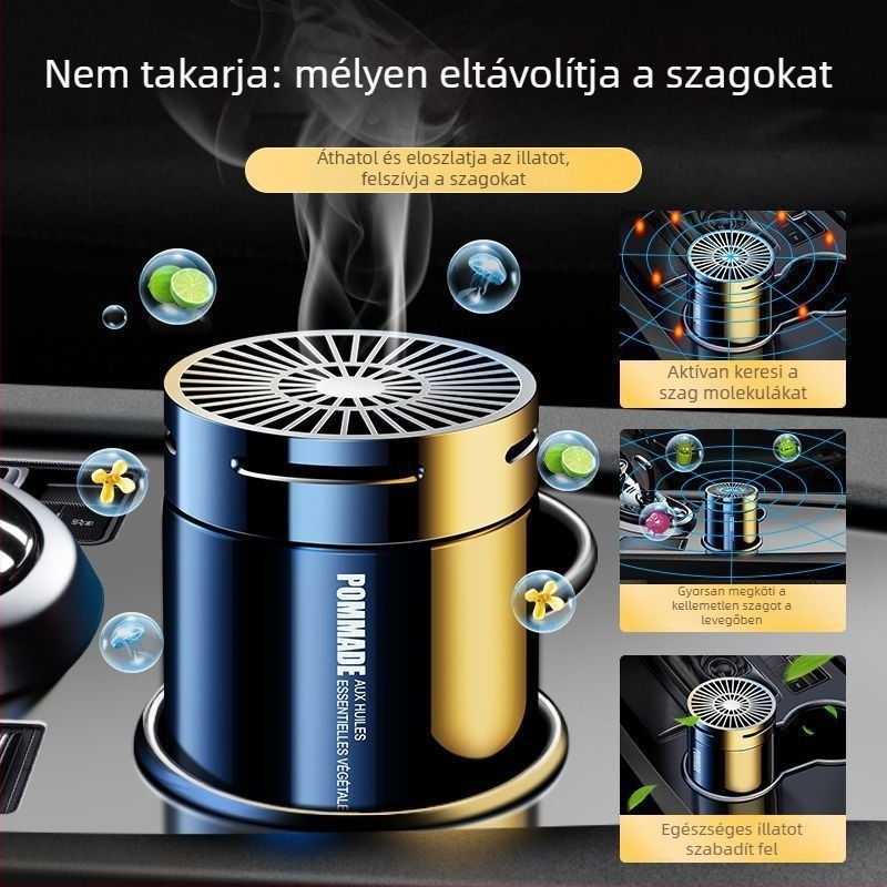 Autóillatosító dísz, cilindrikus PVC egység, Jasmine illat, fűszeres fa jegyek, 50–100 ml, illat időtartama 61–90 nap
