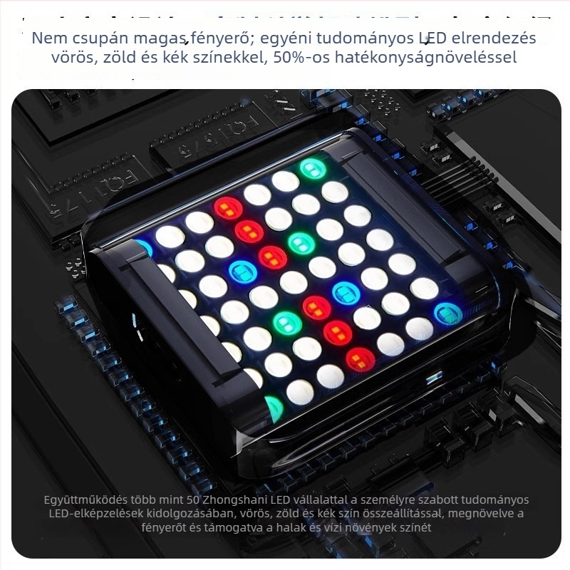 LED akváriumi downlight lámpa – WRGB teljes spektrum, növényekhez, 35W, alumíniumötvözet