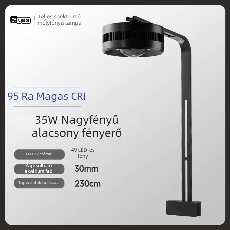 LED akváriumi downlight lámpa – WRGB teljes spektrum, növényekhez, 35W, alumíniumötvözet