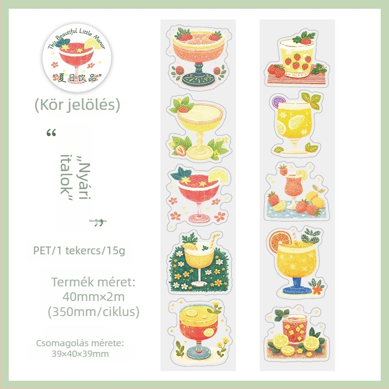 PET kivágott szalag dekorációhoz — aranyos kamerás lány motívum, kollázs a medencénél, napló matricái (Márka: Good day; Stílus: Modern egyszerűség; IP jogosultság: Nem)