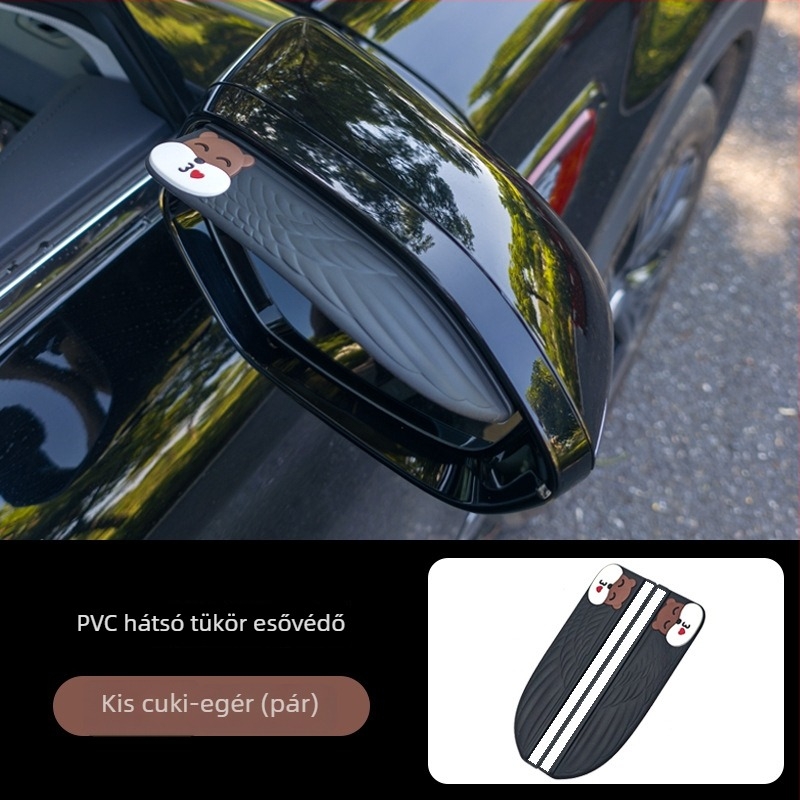 Autó visszapillantó tükrének esővédője — PVC lágy gumi; modell Y-05 Rain Visor; testreszabható feldolgozás; Cartoon-stílus