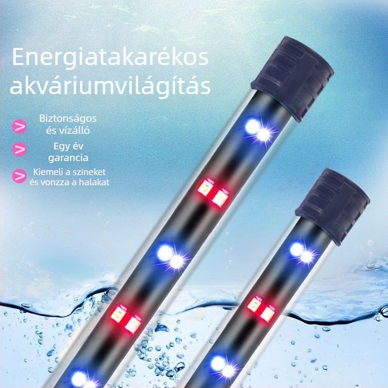 Körkörös, vízálló akváriumlámpa – magas fényerő, színes LED a halak és a vízinövények számára
