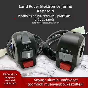 Elektromos motorkerékpár kormánykapcsolóval: vészjelzőfények, fényszóró-vezérlés, bal és jobb indexek és kürt