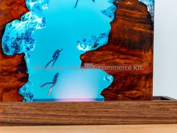 Éjszakai fény geometriás gyanta árnyékolóval, aljzatról működik, intelligens vezérlés, modern művészeti stílus