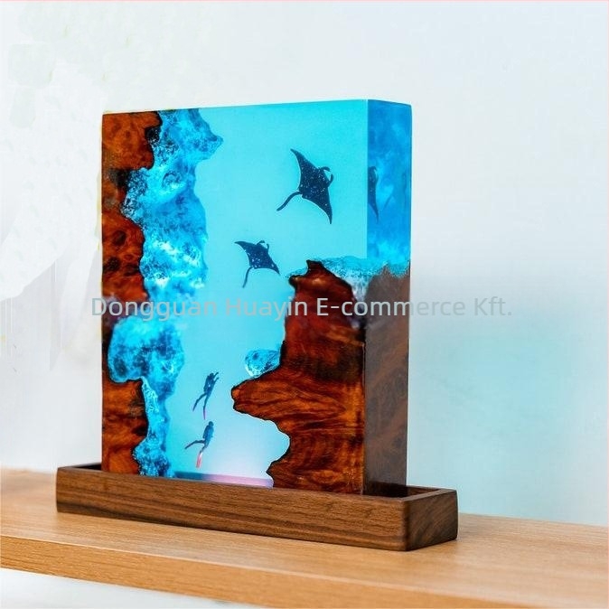 Éjszakai fény geometriás gyanta árnyékolóval, aljzatról működik, intelligens vezérlés, modern művészeti stílus