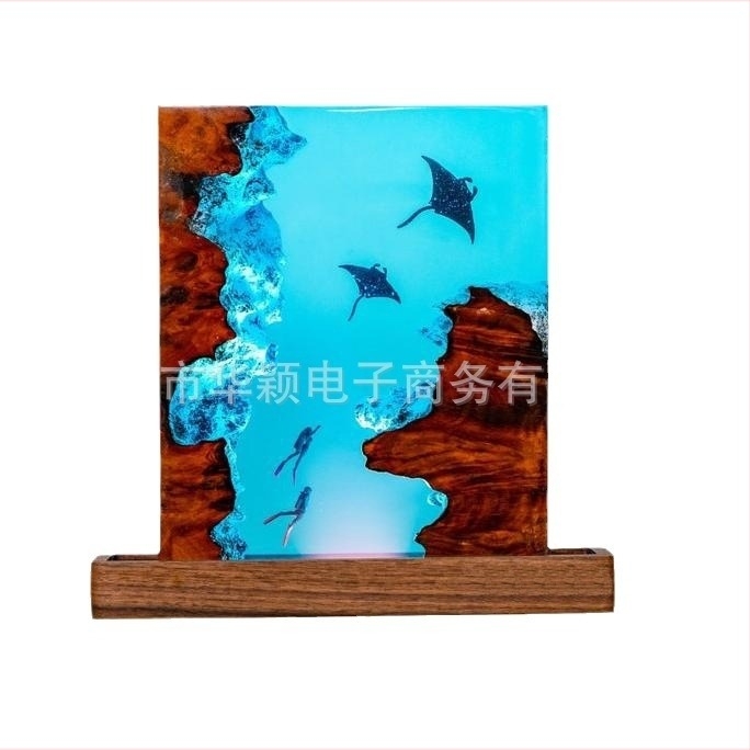 Éjszakai fény geometriás gyanta árnyékolóval, aljzatról működik, intelligens vezérlés, modern művészeti stílus