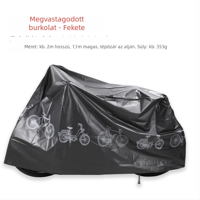 Kerékpár- és motorkerékpár védőfedél, poliészter, uniszex, magáncímkére alkalmas