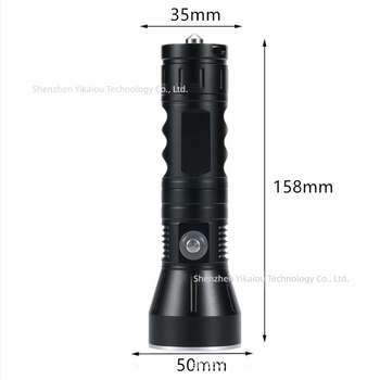 Kézi búvárlámpa, 4000 lm, 20 W LED, 26650 akkumulátor 2000 mAh, IP68, 90° fénysugár, alumíniumötvözet
