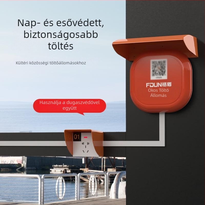 Kültéri EV töltőállomás esővédő burkolat – vízálló védelem a főegységhez – dugaszoló tartozékok, márka Puxi