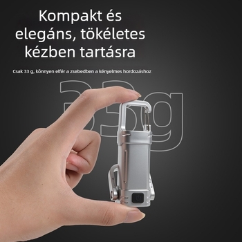 LED kulcstartó zseblámpa kampóval, 5W, akkumulátor 150, kézi dinamó, hatótáv <50 m
