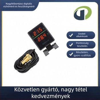 Autóipari kettős kijelzős mérő – víz hőmérséklete és feszültség, műanyag ház, szabványos feszültség