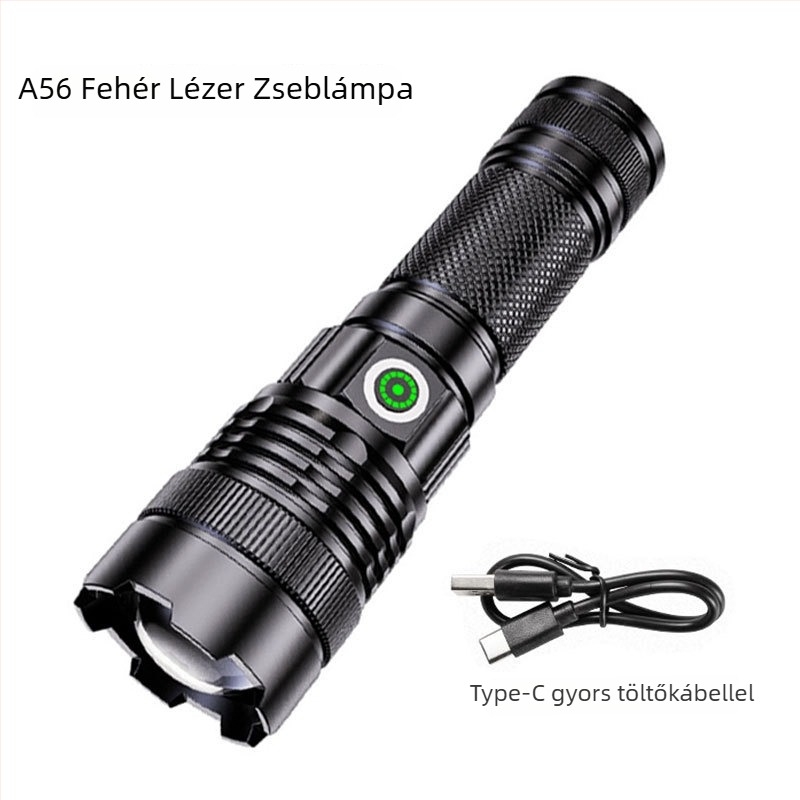 Kézi lézeres zseblámpa 36W, optikai zoom, 360° forgatás, 500 m feletti hatótáv