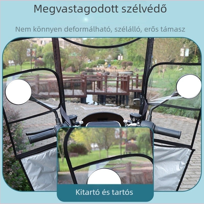 Elektronikus járművek szélvédője – vastagított, megerősített esővédő, átlátszó, nagy felbontású