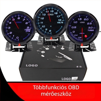 OBD többfunkciós autó műszer, ABS + fém kivitel, 12V kompatibilitás, Márka JXR