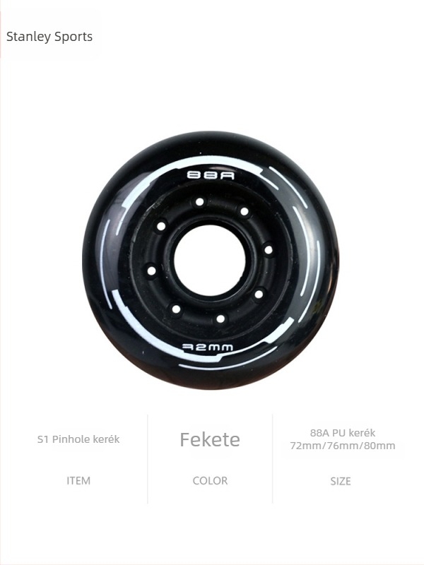 PU görgők inline korcsolyákhoz, nagy méretű 72/76/80 mm, 88A, magas visszapattanás