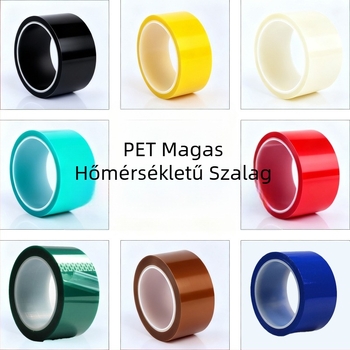 CNC Ipari PET Magas Hőmérsékletű Maszkoló Szalag, Kétoldalas, Silikon Ragasztóval, Hosszú távú Hőállóság 180°C, Rövid távú Hőállóság 260°C