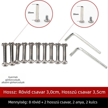 Görkorcsolya csavarkészlet belső hatszög záróanyákkal és acél tüskékkel egysoros kerekekhez