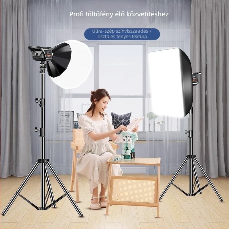 Professzionális fotózási világítás élő közvetítéshez | 100W LED, E14 fej, 110V, állítható fényerő