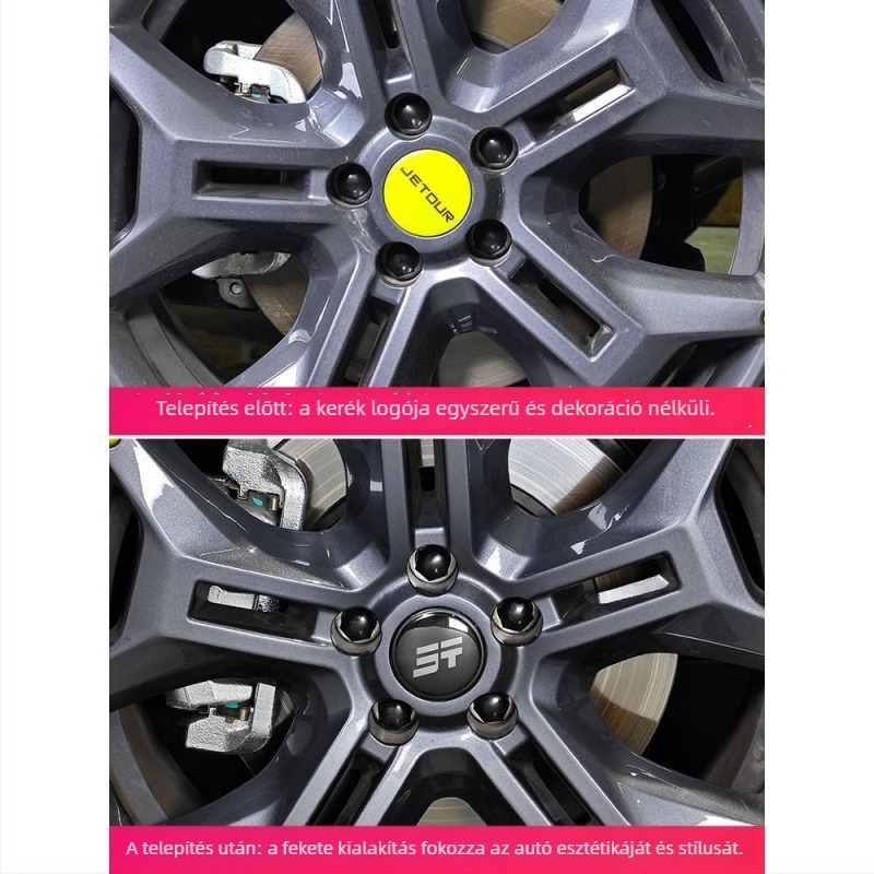 Jietu Traveler Shanhai T2-hez illeszkedő kerékagy középső sapka matricái – alumíniumötvözet, rajzfilm minta, mágneses rögzítés