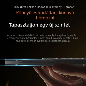 Taktikai EDC okos zseblámpa — ultra vékony, kézi hajtású, 1000mAh újratölthető, 20W LED oldalsó világítással, 100–240 lm, hatótáv 100–200 m