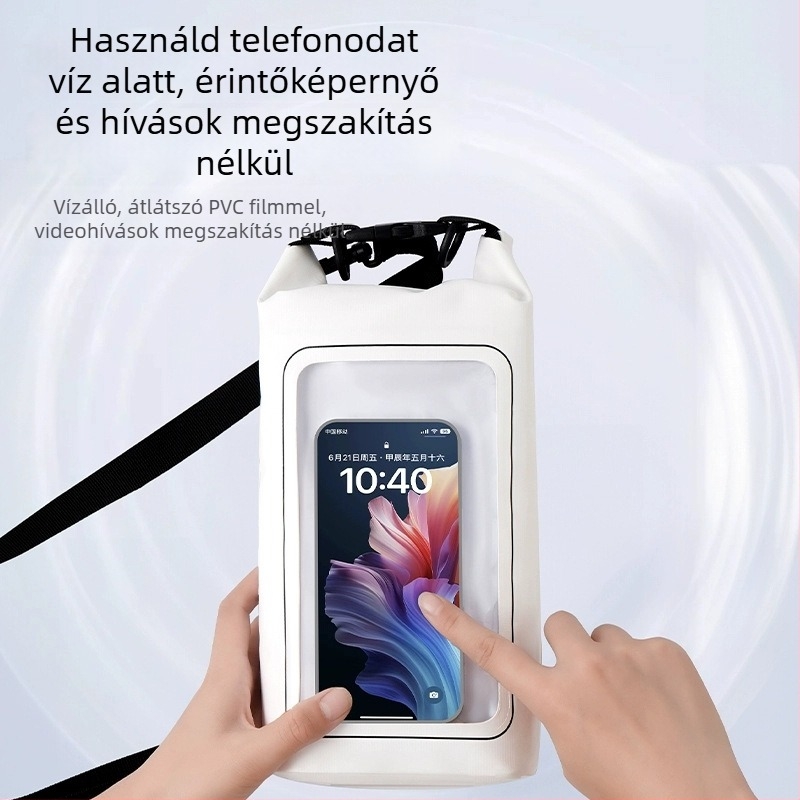 IPX8 vízálló telefontok érintőképernyővel – PVC anyagú száraz táska úszáshoz, merüléshez, strandhoz és horgászathoz