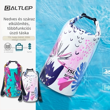 Kültéri vízálló táska vízi sportokra (PVC, kapacitás 20 liter alatt, virágos mintázat, szabadidős utazási stílus)