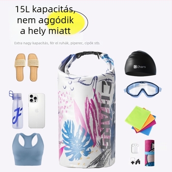 Kültéri vízálló táska vízi sportokra (PVC, kapacitás 20 liter alatt, virágos mintázat, szabadidős utazási stílus)
