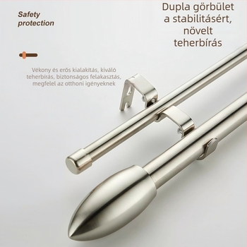 Függönyrúd tartó – dupla görbe, vasból, modern, minimalist stílus, minden függönytípushoz