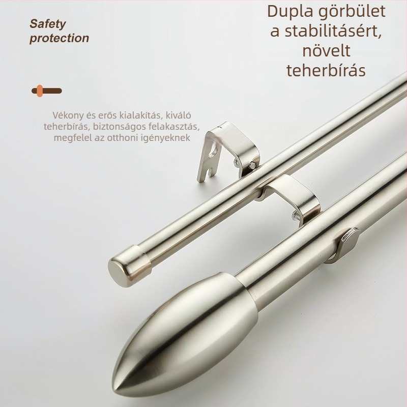 Függönyrúd tartó – dupla görbe, vasból, modern, minimalist stílus, minden függönytípushoz
