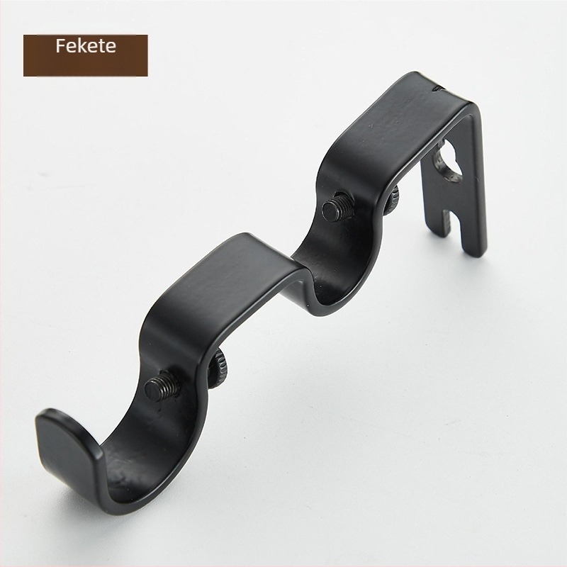 Függönyrúd tartó – dupla görbe, vasból, modern, minimalist stílus, minden függönytípushoz