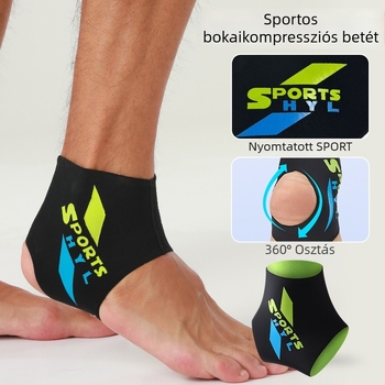 Bokarögzítő neoprénből, ultratisz kompresszió, ficam elleni védelem, cipő-kompatibilis, görkorcsolyázáshoz