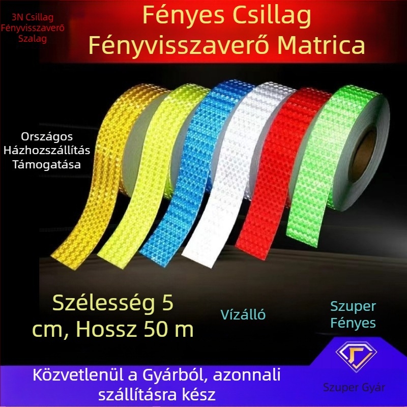 Személyre szabható egyszínű reflexiós biztonsági szalag autókhoz, vízálló figyelmeztető csíkok, nagy láthatóságú