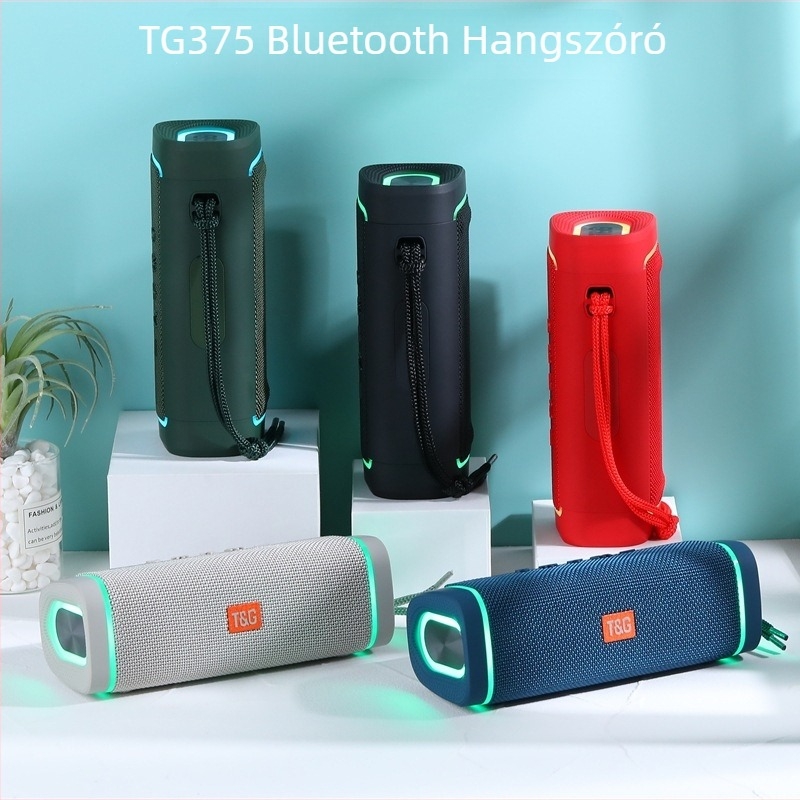 TG375 vezeték nélküli Bluetooth hangszóró LED-es világítással, IPX4 vízálló, 10W, beépített 1200-2000mAh akkumulátor, frekvenciatartomány 100Hz-20kHz