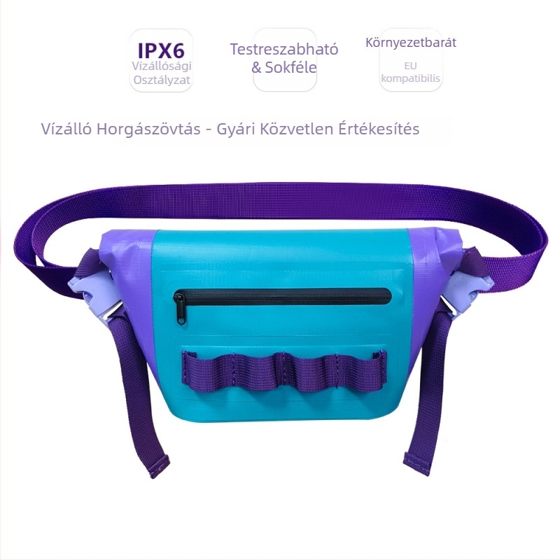 Vízálló deréktáska, multifunkcionális keresztpántos válltáska szabadtéri tevékenységekhez; PVC anyag; uniszex; alkalmas horgászatra és hegymászatra