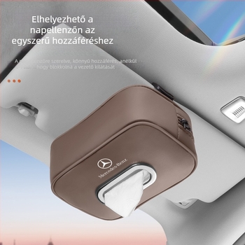 Mercedes‑Benz autó belső téréhez készült bőr zsebkendődoboz – E‑osztály, E300A‑osztály, C‑osztály, GLC/GLB