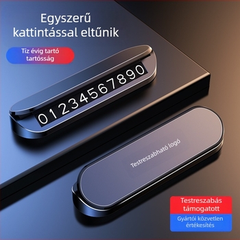 Autó ideiglenes parkolótábla személyre szabott logóval, műanyag, modell V4, logónyomtatás elérhető, rejtett típus