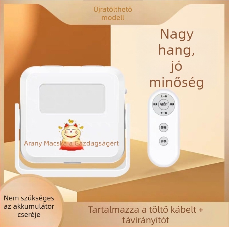 Indukciós ajtócsengő, DH-AI modell, akkumulátoros működés, 4,5V, különböző csengőhangok, otthonok és üzletek számára