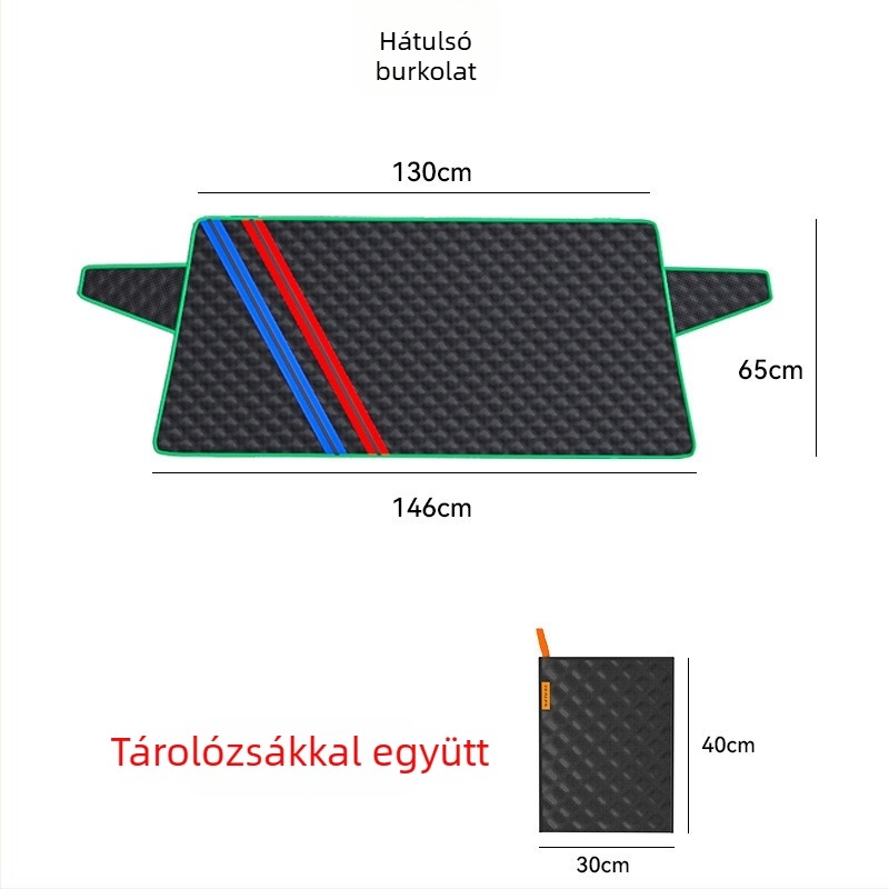 Autó napellenző féltest dizájn, alumíniumfóliából, csattal történő telepítés, az első részhez