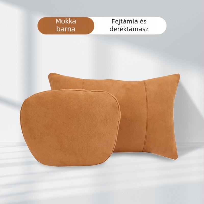 Tesla-kompatibil fej- és deréktámasz párna az autóhoz – mű plüss, töltet selyem-pamut, egész évben, egyszerű stílus