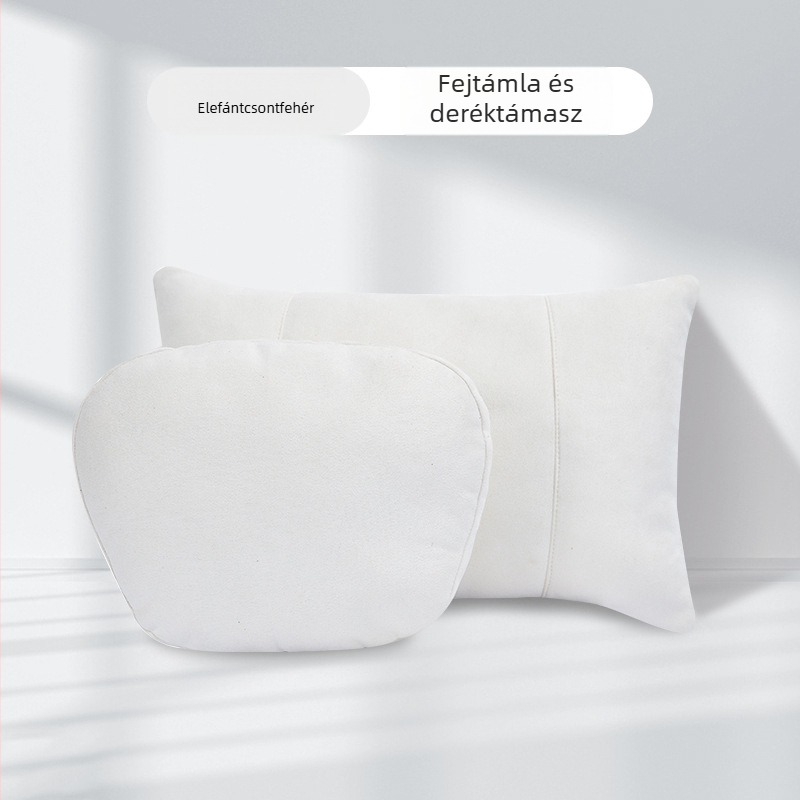 Tesla-kompatibil fej- és deréktámasz párna az autóhoz – mű plüss, töltet selyem-pamut, egész évben, egyszerű stílus