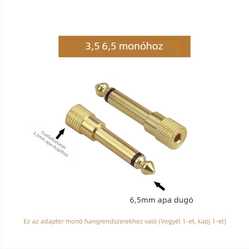 3.5mm/6.5mm Lotus fej adapter – hangfalakhoz, mikrofonokhoz, erősítőkhoz és keverőkhez