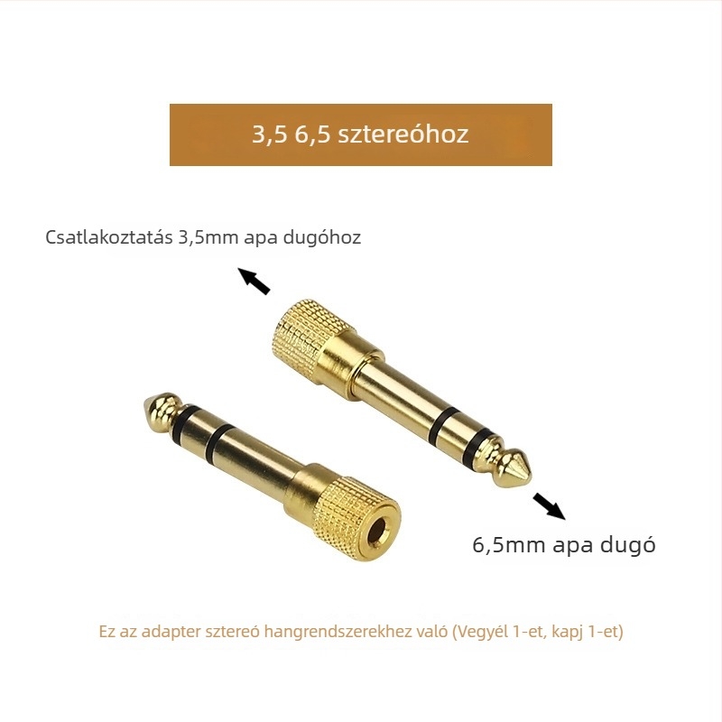 3.5mm/6.5mm Lotus fej adapter – hangfalakhoz, mikrofonokhoz, erősítőkhoz és keverőkhez