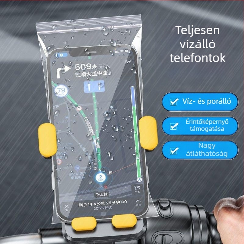 Átlátszó, megerősített telefon tok önzáró záródással, vízálló és porálló, érintőképernyő-kompatibilis