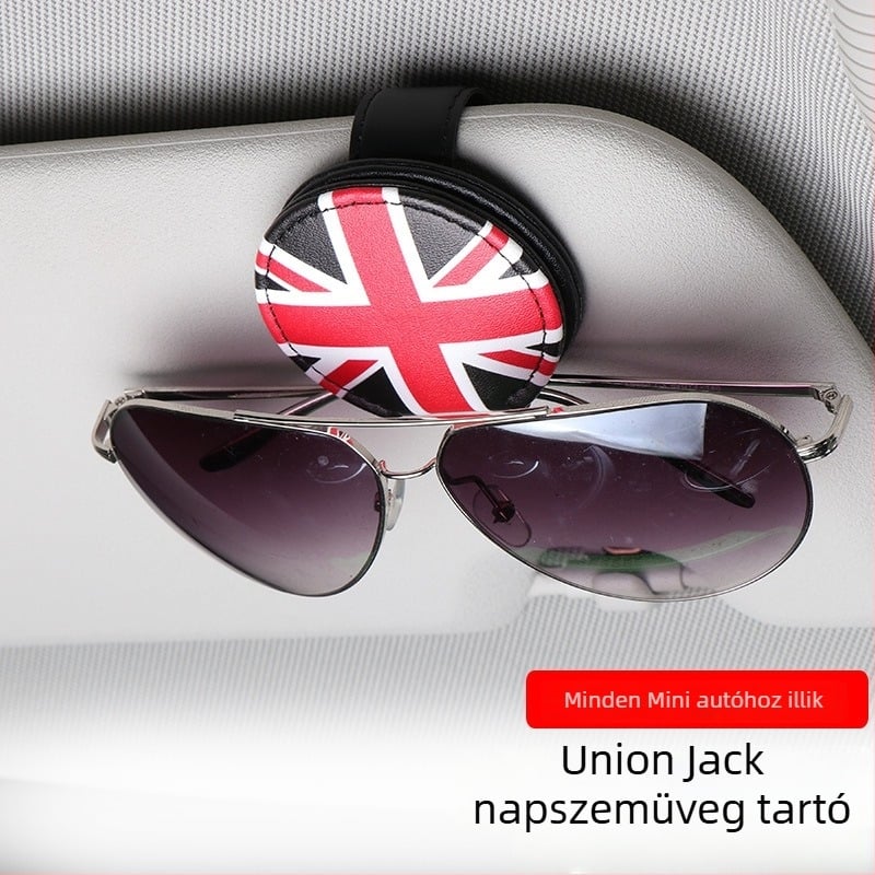 Autó szemüvegklipsz a napellenzőhöz, PU bőr, kompatibilis BMW Mini