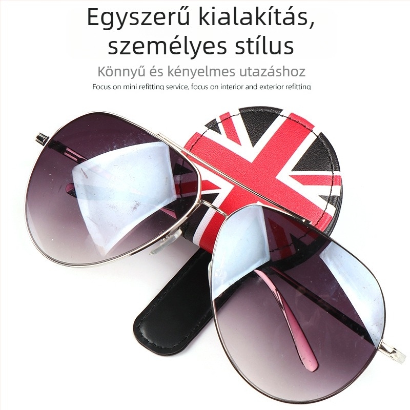 Autó szemüvegklipsz a napellenzőhöz, PU bőr, kompatibilis BMW Mini