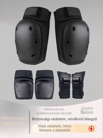 Görkorcsolya védőfelszerelés készlet - tenyér, könyök és térd védők, habanyag, univerzális illeszkedés (6 darabos készlet)