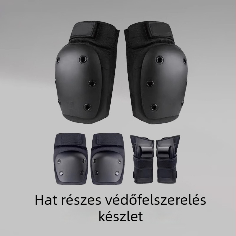 Görkorcsolya védőfelszerelés készlet - tenyér, könyök és térd védők, habanyag, univerzális illeszkedés (6 darabos készlet)