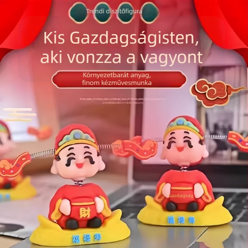 Autó dísz Bőség istene fejét mozgató, karikatúra-stílusú, Friendly márka, dekorációs használat